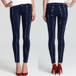 Paige Blue Pattern Skinny Jeans Size 26